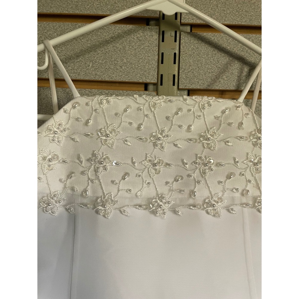 David's‎ Bridal White Flower Girl Dress Size 3 Beaded Formal Party - Picture 4 of 8